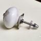 White Etched Ceramic Knob 49