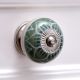 Olive Green Flower Dresser Knob