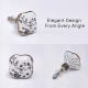 Golden Leaf Flower Square Ceramic Dresser Knob - Pack of 6