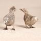 Nickel Plated Brass Bird Statue in Pair of 2 for Decoration