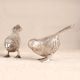 Nickel Plated Brass Bird Statue in Pair of 2 for Decoration