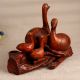 Vintage Wooden Duck Statue in Antique Brown Finish