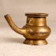 Vintage South India Brass Holy Water Pot with Spout for Decor