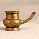 Vintage South India Brass Holy Water Pot with Spout for Decor