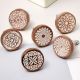 6 Pieces Floral Wooden Cabinet Knobs Drawer Pulls