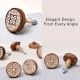 6 Pieces Floral Wooden Cabinet Knobs Drawer Pulls
