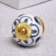 Grey Flower Ceramic Knob