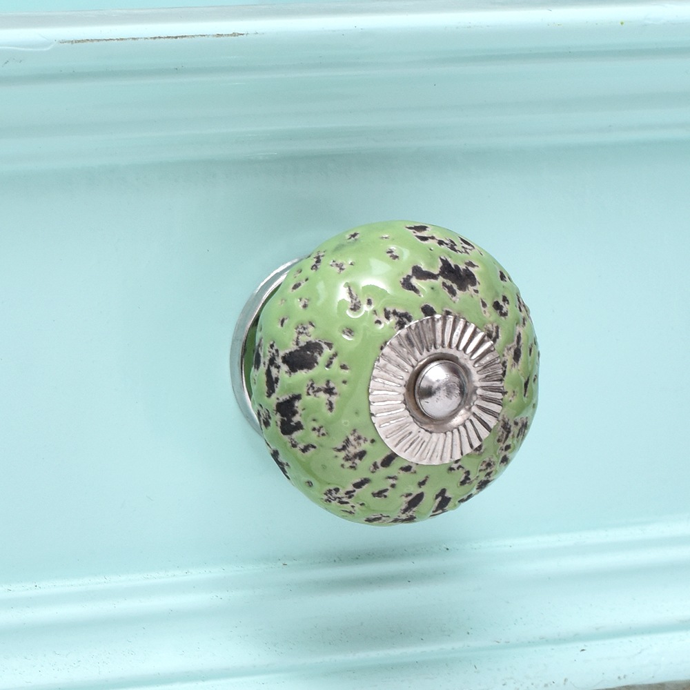 Green Black Etched Knob