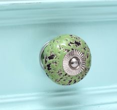 Green Black Etched Knob