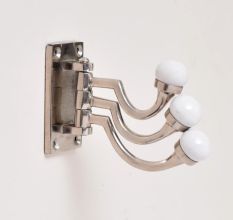 3 in 1 Silver Metal and Ceramic Wall Hooks