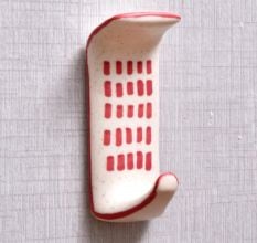 Ceramic Red Check Adhesive Hooks for Painted Walls