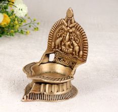 Premium Brass Gajalakshmi Oil Lamp for Prayer Room