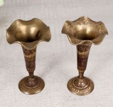 Handmade Islamic Art Flower Pot Made of Brass in Set of 2