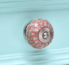 Peach Crackle Wheel Dresser Ceramic Knob