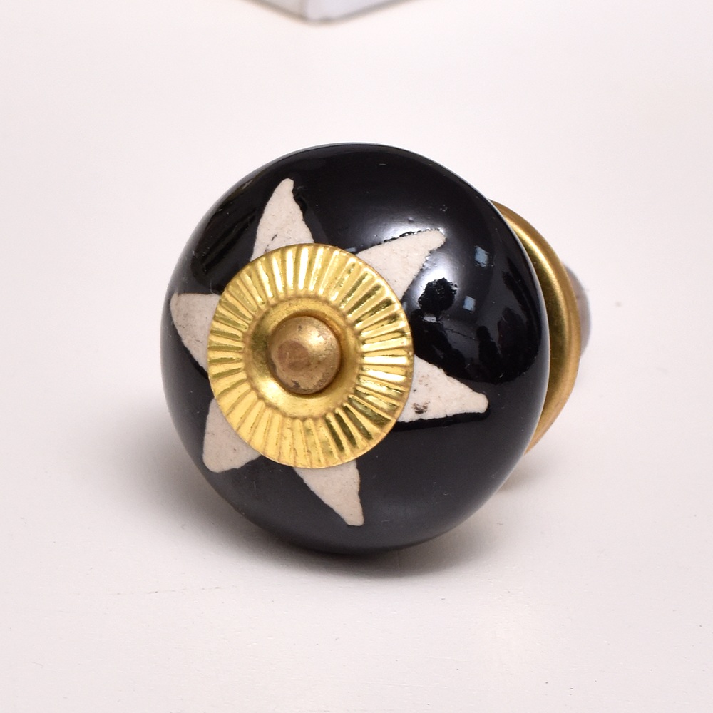 Black Etched Ceramic Knob 41