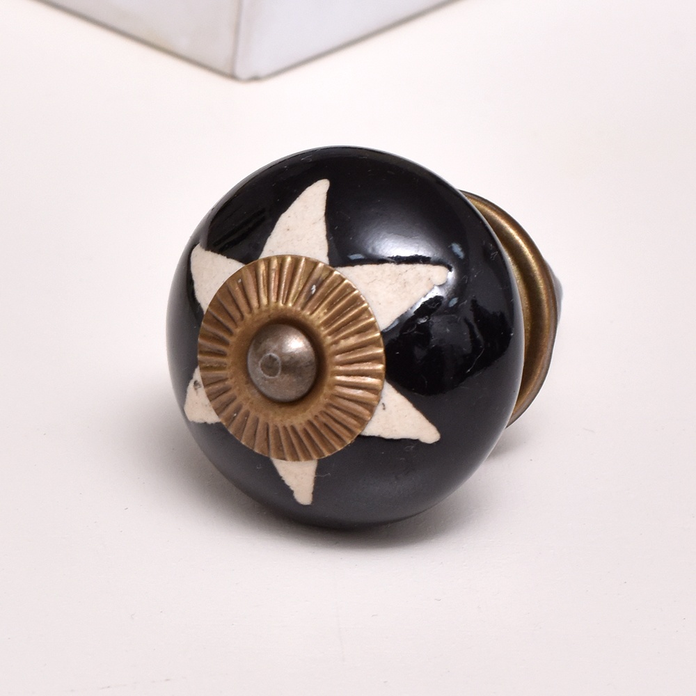 Black Etched Ceramic Knob 41