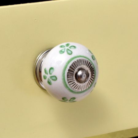 Green Floral Kitchen Cabinet Knob