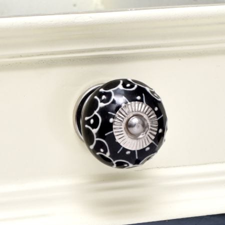 Black Floral Embossed Cabinet knob