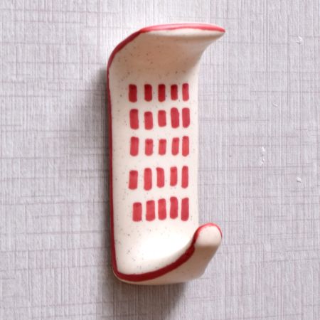 Ceramic Red Check Adhesive Hooks for Painted Walls