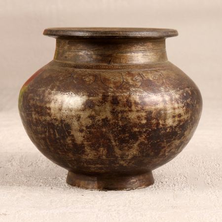 Handcrafted Vintage Brass Water Pot for Flower Decoration