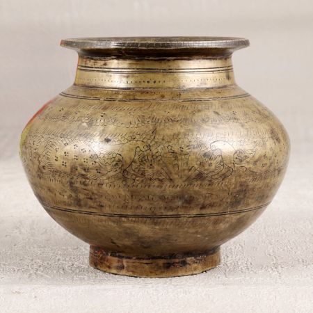Engraved Handmade Holy Water Pot Made of Premium Brass