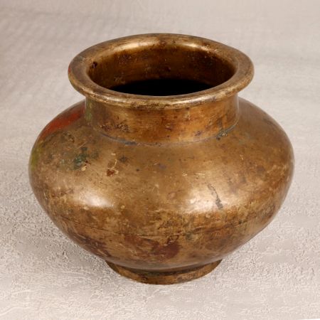 Vintage Handmade Brass Holy Water Pot in Antique Finish
