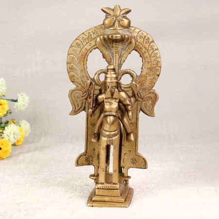 Brass Statue of God Sitting on Horse with Prabhavali for Decor
