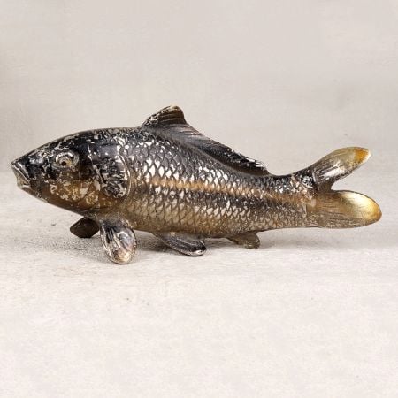 Handcrafted Finest Brass Fish Statue in English Art for Decor
