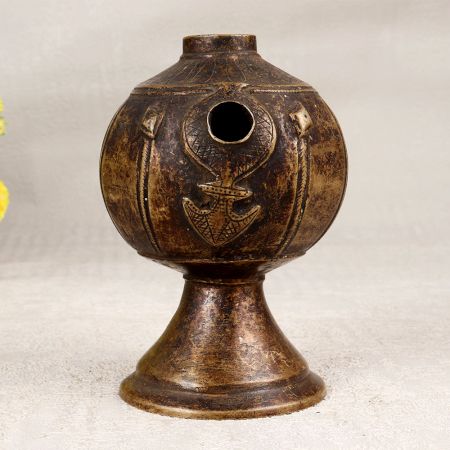 Vintage Brown Finish Hookah Base Made of Brass for Decor
