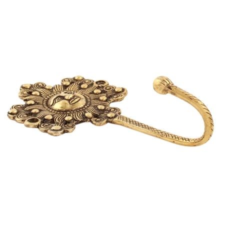 Handmade Yellow Brass Sun God Face Single Wall Hook
