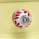 Red Leaf Floral Ceramic Knob