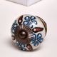 Turquoise Tiny Flower Leaf Cabinet Knob