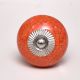 Orange Black Crackle Cabinet Knob