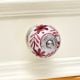 Maroon Flower Knob