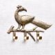 Peacock On A Branch Brass Wall Hanger Clothes Coat Hat Key Holder