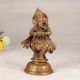Handcrafted Brown Brass Statue of Lord Ganesha Playing Cymbal