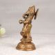 Handcrafted Brown Brass Statue of Lord Ganesha Playing Cymbal