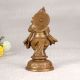 Handcrafted Brown Brass Statue of Lord Ganesha Playing Cymbal