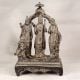 Handcrafted Dark Finish Brass Statue of Ram Darbar for Worship