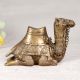 Rajasthani Art Brass Camel Statue in Brown Finish for Decor