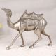Shiny Handmade Brass Camel Statue in Silver Finish for Decor