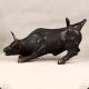 English Art Handmade Brass Ox Statue in Black Finish