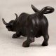 English Art Handmade Brass Ox Statue in Black Finish