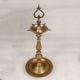 Elegant Brown Brass Oil Lamp from South India for Decor