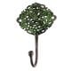 Antique Green Floral And Leaf Wall Brass Decorative Hook