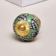 Green Leaf Floral Ceramic Knob