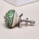 Green Leaf Floral Ceramic Knob