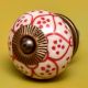 Red Poinsettia Flower Ceramic Knob
