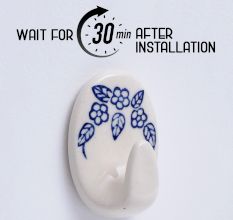 White Ceramic Adhesive Hooks for Painted Walls