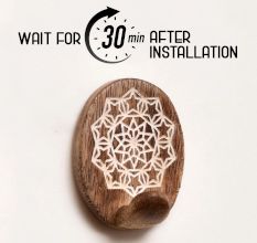 Brown Wooden No Drill Adheshive Wall Hooks